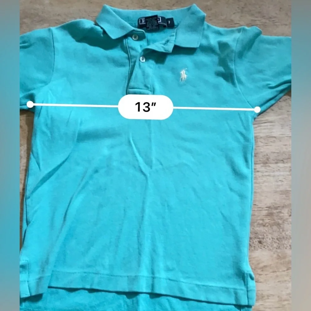 Vintage Polo by‎ Ralph Lauren Boy’s Sz 7 SeaFoam Green Short Sleeve Cotton Polo